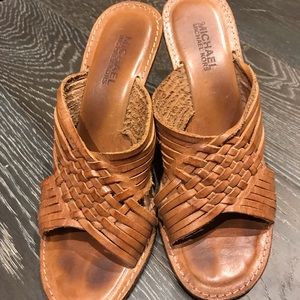 Michael Kors size 8 leather wedges